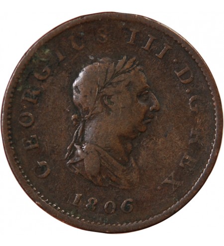 GRANDE-BRETAGNE, GEORGES III - 1/2 PENNY 1806