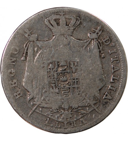 ITALIE, NAPOLEON Ier - LIRA ARGENT 1811 B BOLOGNE