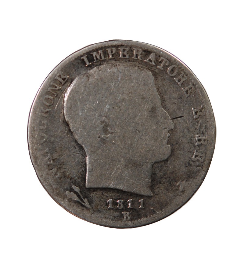 ITALIE, NAPOLEON Ier - LIRA ARGENT 1811 B BOLOGNE