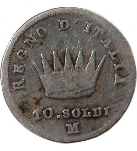 ITALIE, NAPOLEON Ier - 10 SOLDI 1814 M MILAN