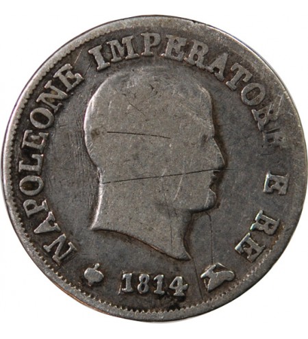 ITALIE, NAPOLEON Ier - 10 SOLDI 1814 M MILAN