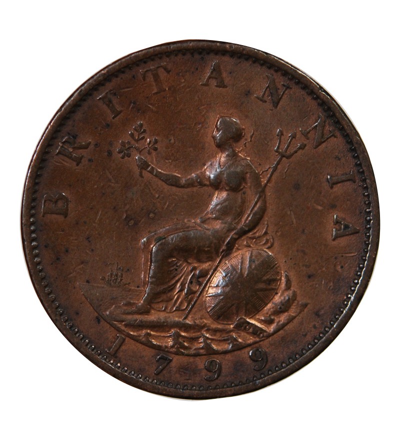 GRANDE-BRETAGNE, GEORGES III - 1/2 PENNY 1799