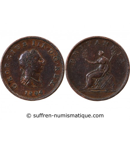 GRANDE-BRETAGNE, GEORGES III - 1/2 PENNY 1806
