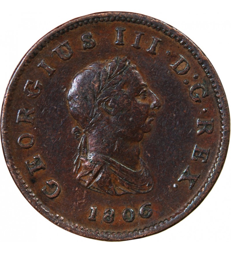 GRANDE-BRETAGNE, GEORGES III - 1/2 PENNY 1806