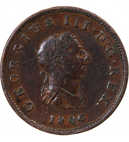 GRANDE-BRETAGNE, GEORGES III - 1/2 PENNY 1806