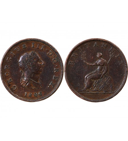GRANDE-BRETAGNE, GEORGES III - 1/2 PENNY 1806
