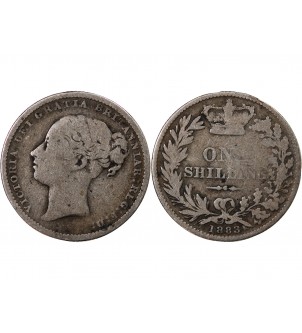 GRANDE-BRETAGNE, VICTORIA - SHILLING ARGENT 1883 2