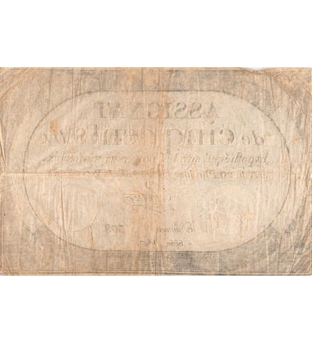 RÉVOLUTION FRANCAISE, ASSIGNAT - 500 LIVRES - LOI DU 20 PLUVIÔSE AN 2 - TB