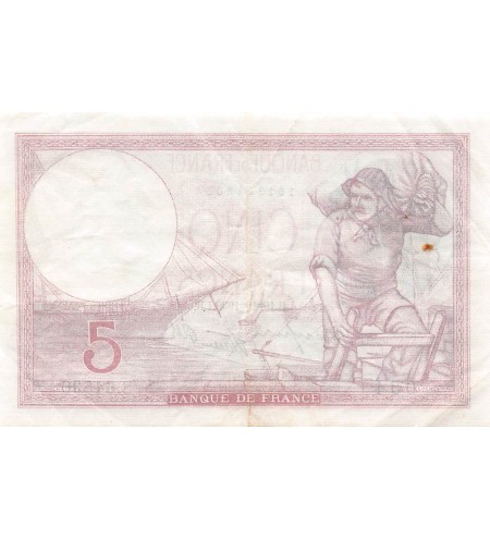 FRANCE, VIOLET - 5 FRANCS 19/10/1939 - TTB