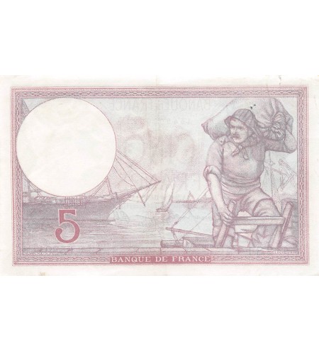 FRANCE, VIOLET - 5 FRANCS 02/11/1939 - TTB+