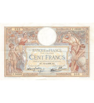 FRANCE, LUC-OLIVIER MERSON - 100 FRANCS 14/04/1938 - TTB+