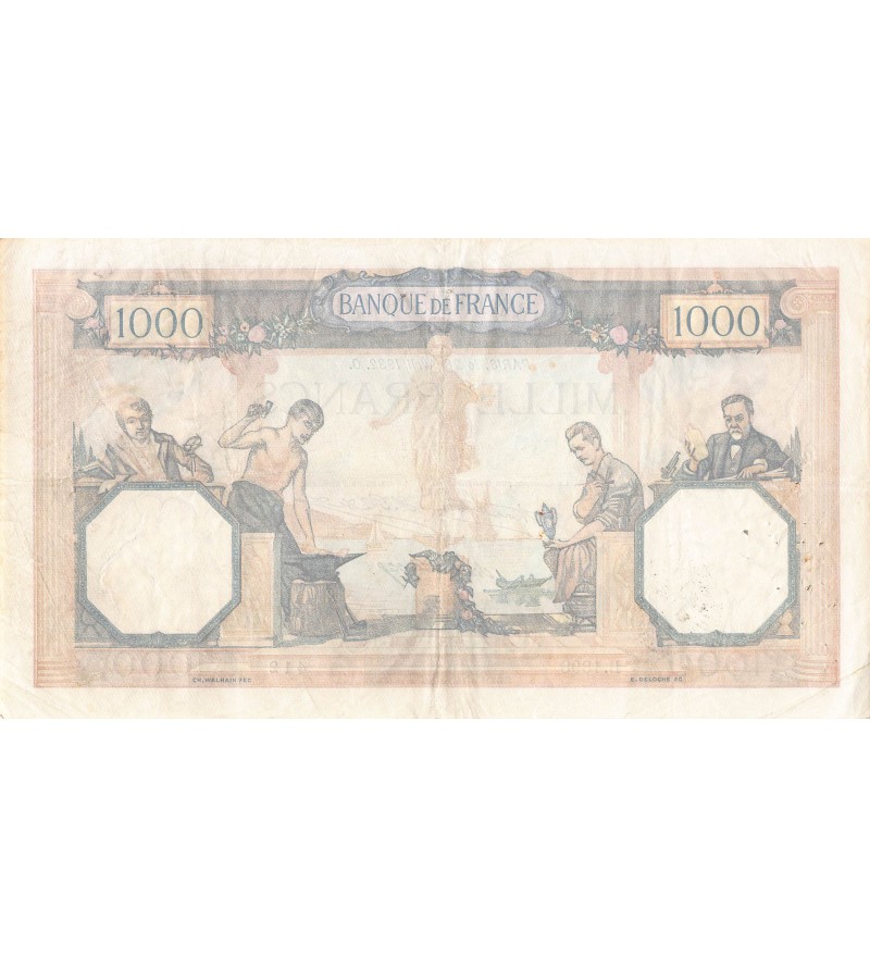 FRANCE, CÉRÈS ET MERCURE - 1000 FRANCS 28/04/1932 - TTB