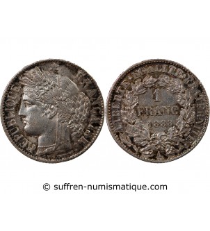 CERES ﻿- 1 FRANC ARGENT 1887 A PARIS
