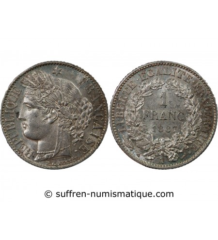 CERES ﻿- 1 FRANC ARGENT 1887 A PARIS