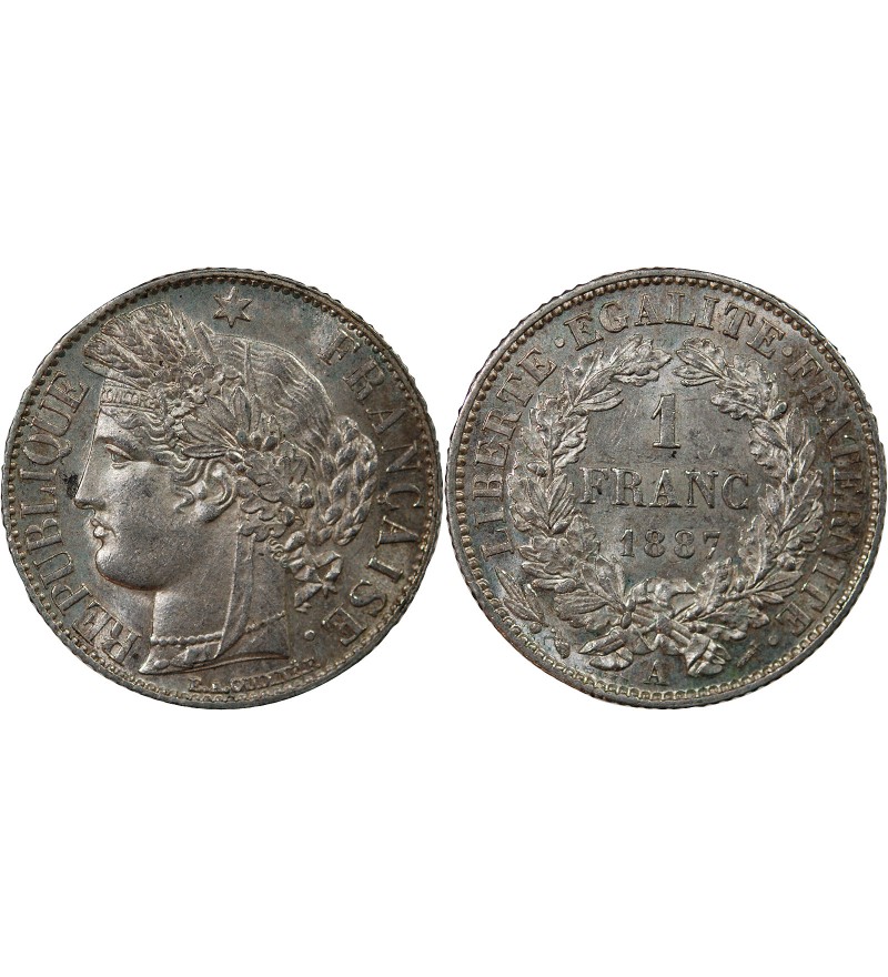 CERES ﻿- 1 FRANC ARGENT 1887 A PARIS
