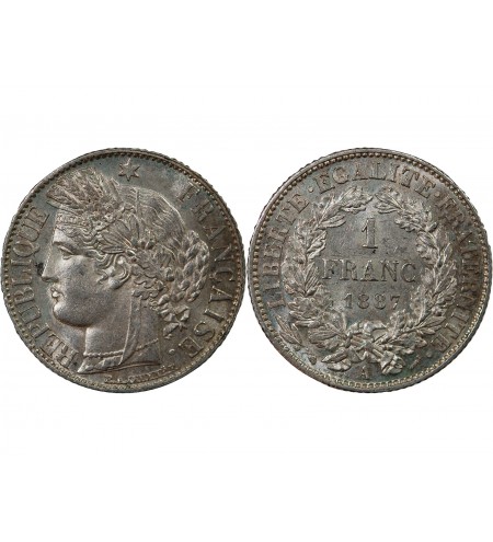 CERES ﻿- 1 FRANC ARGENT 1887 A PARIS