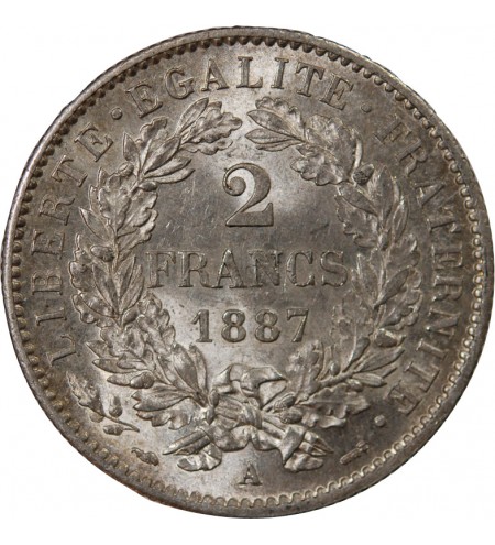 CERES ﻿- 2 FRANCS ARGENT 1887 A PARIS