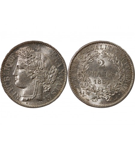 CERES ﻿- 2 FRANCS ARGENT 1887 A PARIS