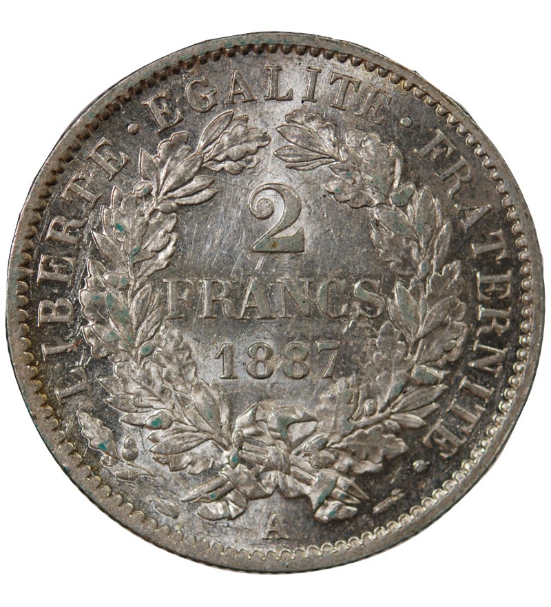 CERES ﻿- 2 FRANCS ARGENT 1887 A PARIS