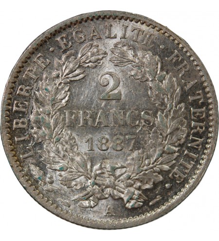 CERES ﻿- 2 FRANCS ARGENT 1887 A PARIS