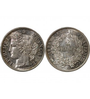 CERES ﻿- 2 FRANCS ARGENT 1887 A PARIS 2