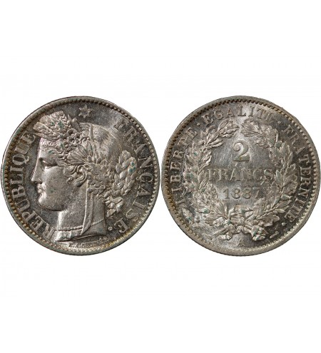 CERES ﻿- 2 FRANCS ARGENT 1887 A PARIS