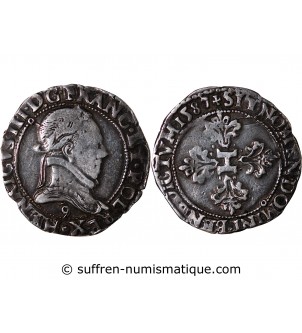 HENRI III - 1/2 FRANC ARGENT 1587 RENNES