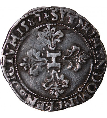 HENRI III - 1/2 FRANC ARGENT 1587 RENNES
