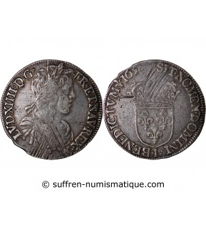 LOUIS XIV - 1/2 ECU ARGENT A LA MECHE LONGUE 165? L BAYONNE