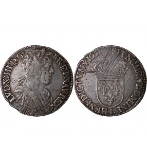 LOUIS XIV - 1/2 ECU ARGENT A LA MECHE LONGUE 165? L BAYONNE 2