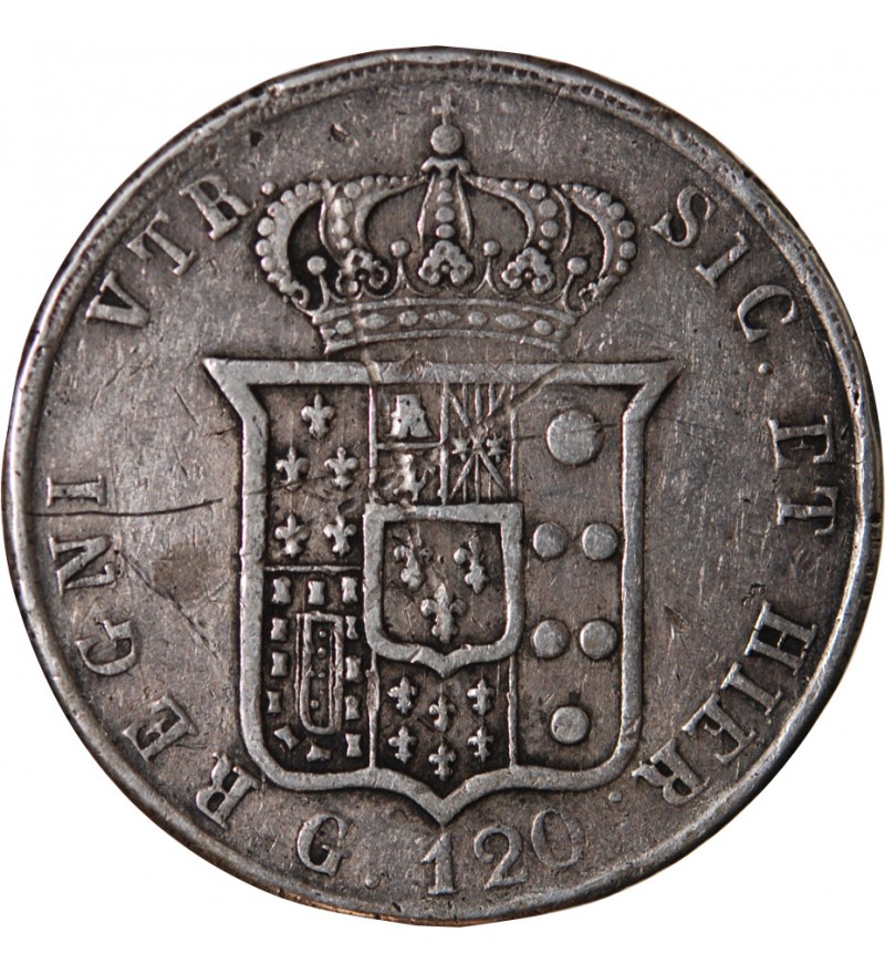 ITALIE, ROYAUME DES DEUX-SICILES, FERDINAND II - 120 GRANA ARGENT 1856