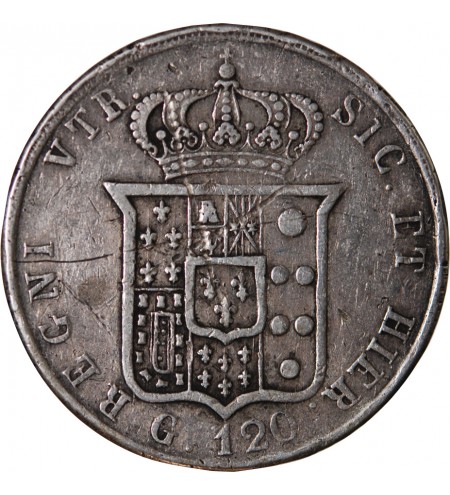 ITALIE, ROYAUME DES DEUX-SICILES, FERDINAND II - 120 GRANA ARGENT 1856