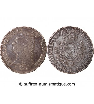 LOUIS XV - ÉCU ARGENT A LA VIEILLE TÊTE 1774 L BAYONNE