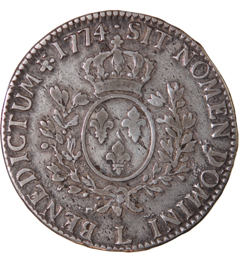 LOUIS XV - ÉCU ARGENT A LA VIEILLE TÊTE 1774 L BAYONNE