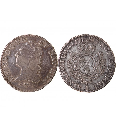 LOUIS XV - ÉCU ARGENT A LA VIEILLE TÊTE 1774 L BAYONNE