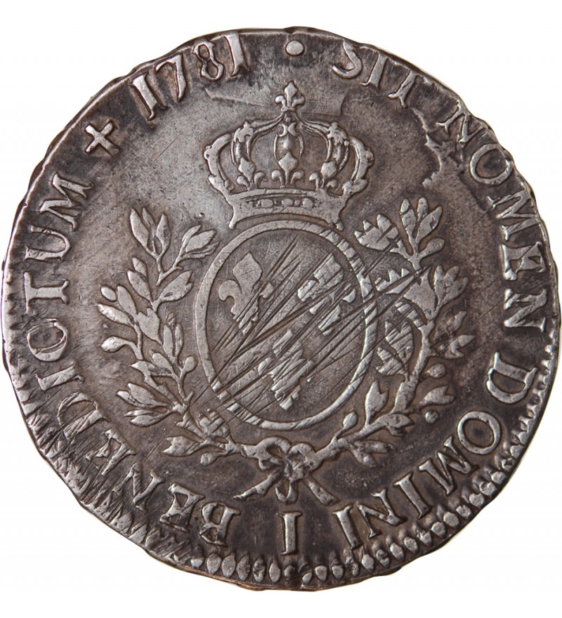 LOUIS XVI - ÉCU ARGENT AUX BRANCHES D'OLIVIER 1781 I LIMOGES