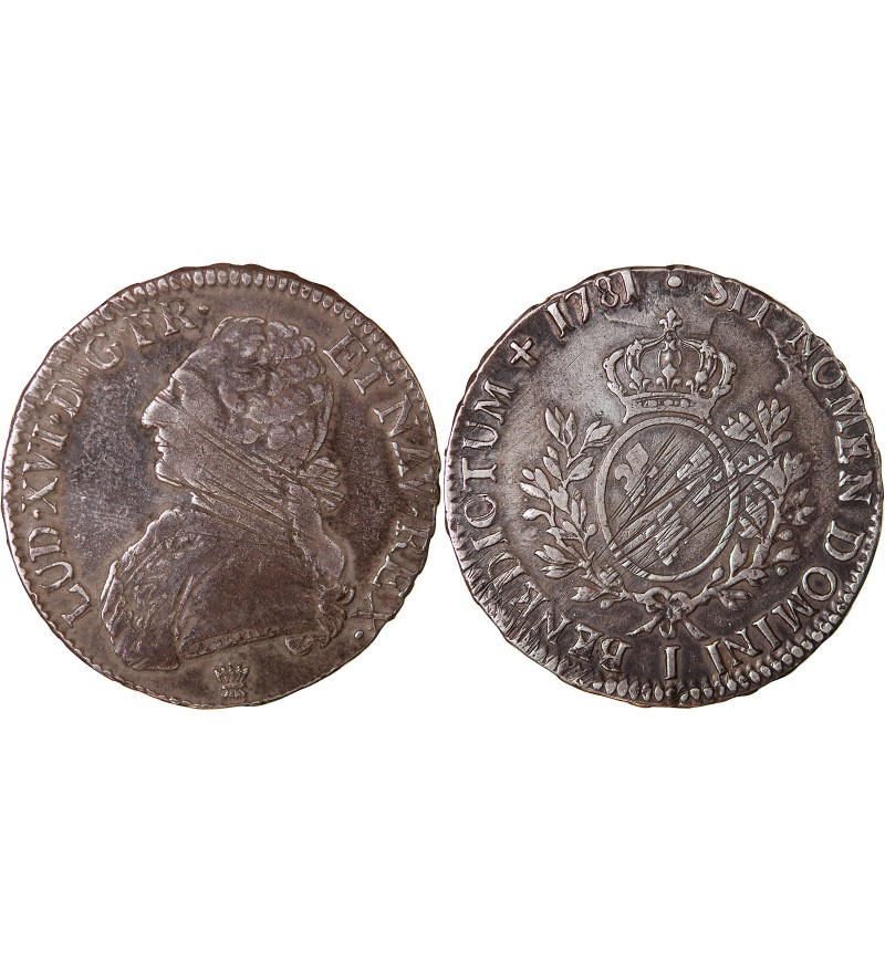 LOUIS XVI - ÉCU ARGENT AUX BRANCHES D'OLIVIER 1781 I LIMOGES