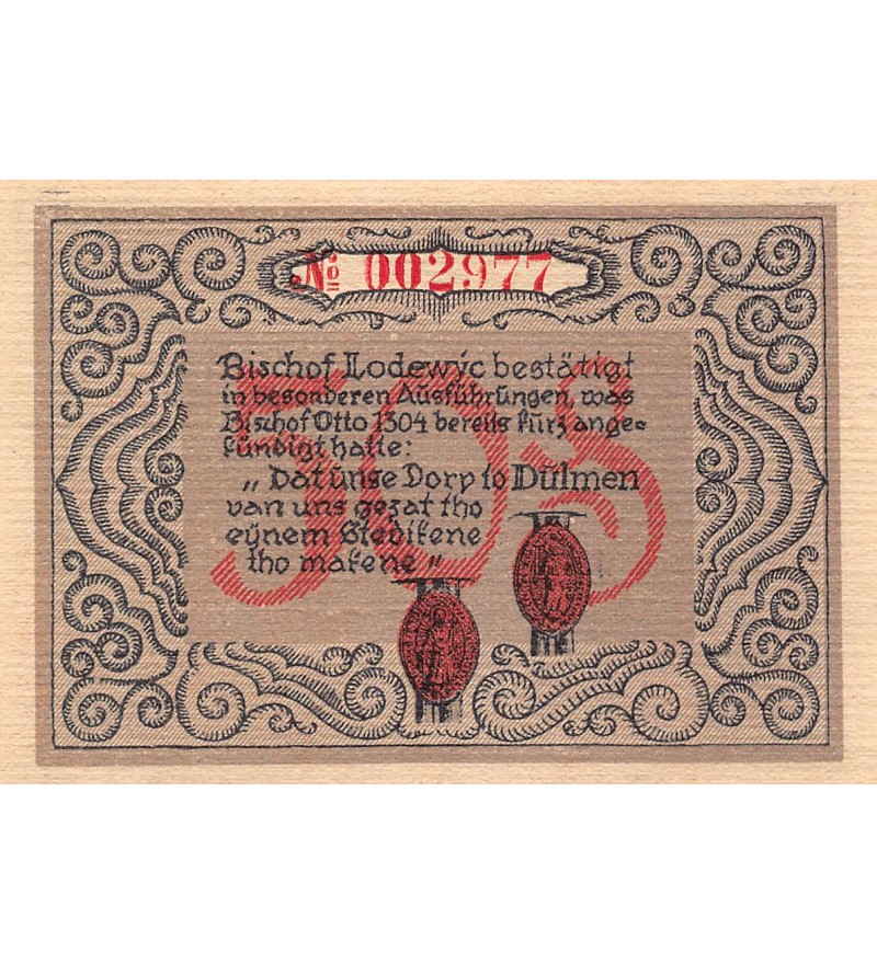 ALLEMAGNE, DULMEN - 50 PFENNIG 1921