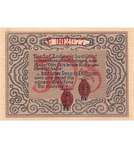 ALLEMAGNE, DULMEN - 50 PFENNIG 1921