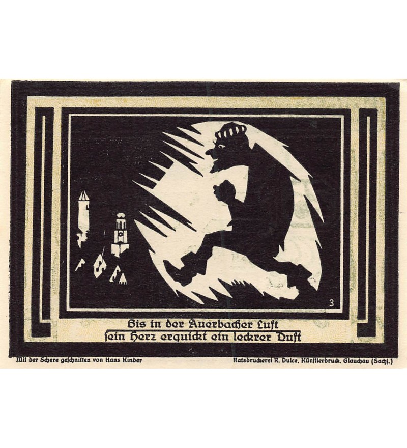 ALLEMAGNE, Auerbach/Vogtland - 75 PFENNIG 1921