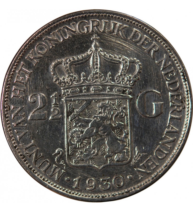 PAYS-BAS, WILHELMINA - 2 1/2 GULDEN ARGENT 1939