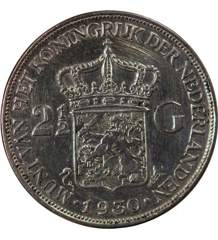 PAYS-BAS, WILHELMINA - 2 1/2 GULDEN ARGENT 1939