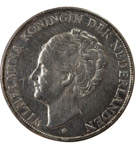 PAYS-BAS, WILHELMINA - 2 1/2 GULDEN ARGENT 1939