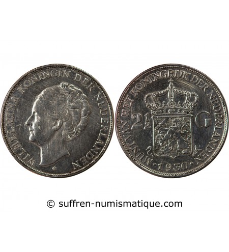 PAYS-BAS, WILHELMINA - 2 1/2 GULDEN ARGENT 1939
