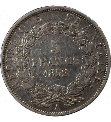 LOUIS-NAPOLEON BONAPARTE - 5 FRANCS 1852 A PARIS