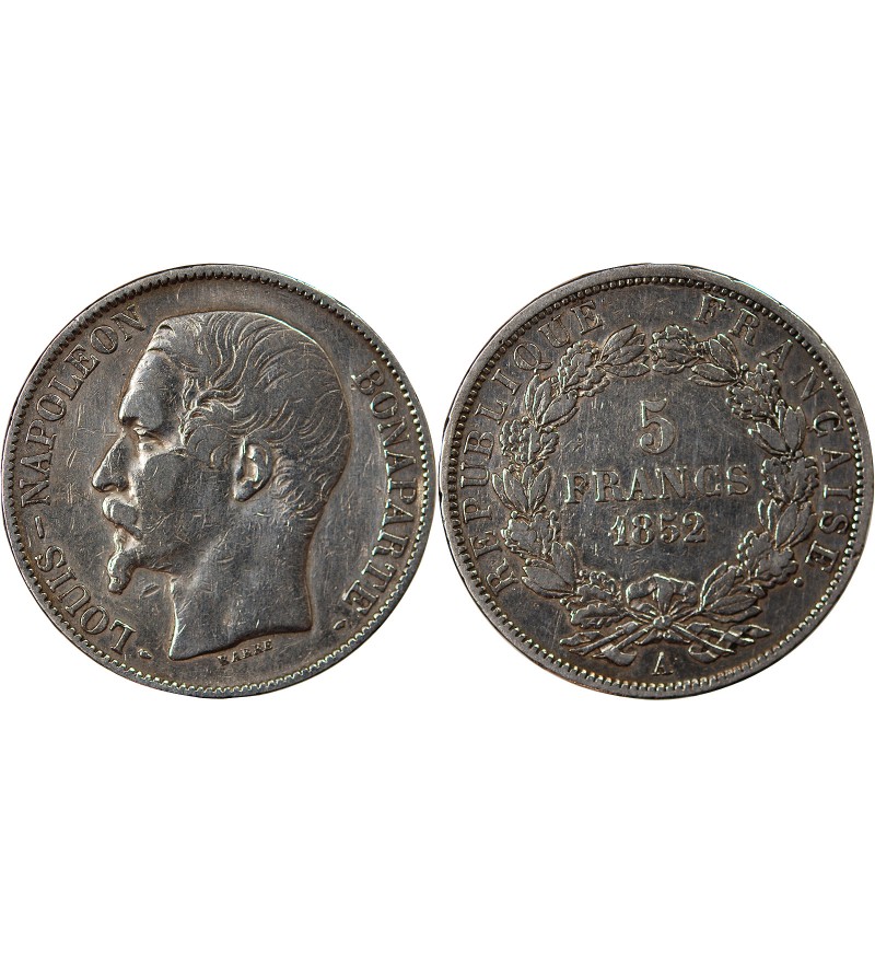LOUIS-NAPOLEON BONAPARTE - 5 FRANCS 1852 A PARIS