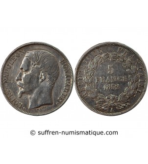 LOUIS-NAPOLEON BONAPARTE - 5 FRANCS 1852 A PARIS