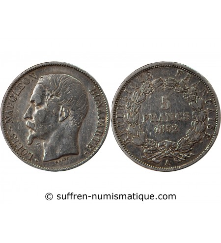 LOUIS-NAPOLEON BONAPARTE - 5 FRANCS 1852 A PARIS
