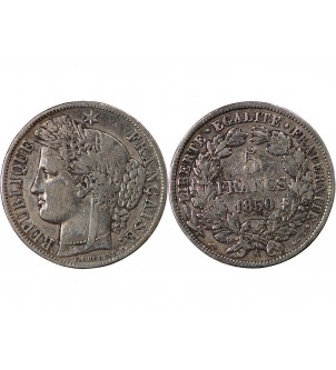 CÉRÈS - 5 FRANCS ARGENT 1850 A PARIS 2