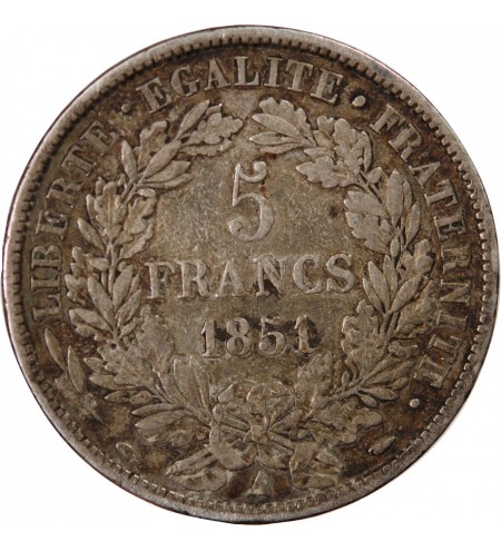 5 francs Argent 1851 A Paris